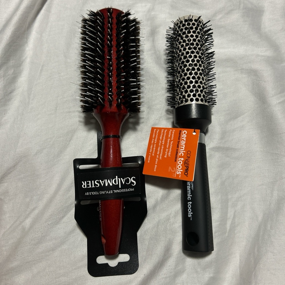 Red Round Styling Brush - Professional Women’s Hair Brush